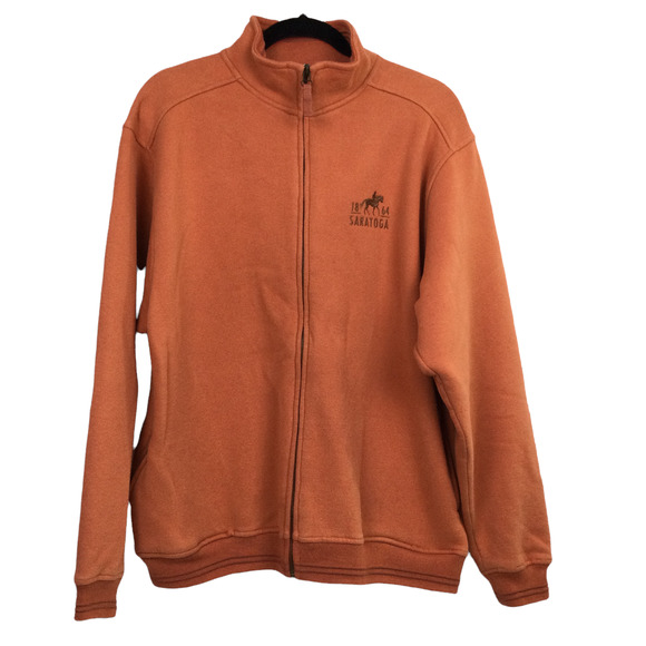 Artisans Other - Artisans 1864 Saratoga Orange Mock Collar Long Sleeve Zippered Fleece Men's M